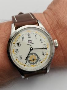 BARN OWL No.03  Unique Handmade Mechanical Watch  130-Year-Old Pocket Watch Dial