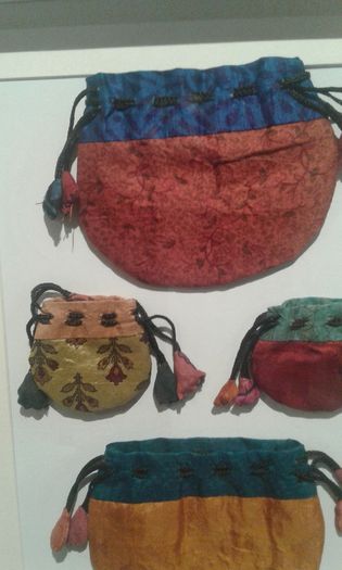 Beautiful framed silk bags from Nepal .