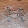 Antique Glass Double inkwell in boat form Image 7