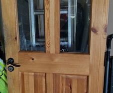 solid wooden doors with glass