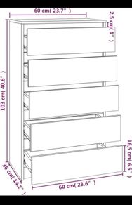 Drawer Cabinet White 60x36x103 cm Engineered Wood