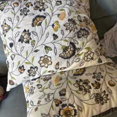 Vintage  ikea discontinued ALVINE LOV Pair of Embroidered large feather cushions. Hardly used.