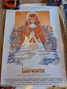 Bottleneck Gallery Jim Henson's Labyrinth White Swirl Foil Variant Screen Print Poster