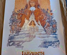 Bottleneck Gallery Jim Henson's Labyrinth White Swirl Foil Variant Screen Print Poster
