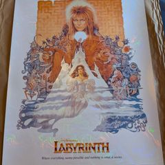 Bottleneck Gallery Jim Henson's Labyrinth White Swirl Foil Variant Screen Print Poster