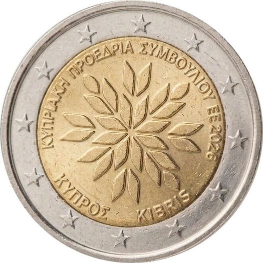 Cyprus 2 Euro Commemorative Coin 2026 - Presidency of the Council of the EU. Uncirculated.