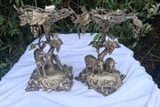 Matching Pair of Mid Victorian Silverplate Table Epergnes