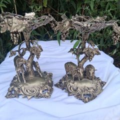 Matching Pair of Mid Victorian Silverplate Table Epergnes
