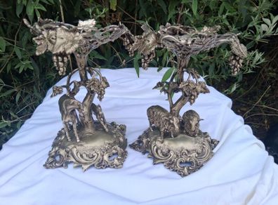 Matching Pair of Mid Victorian Silverplate Table Epergnes