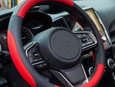 Car Steering Wheel Cover Leather - Soft Microfiber Steering Wheel Cover Universal Size M 37-38cm /14.5-15inch, Anti-slip, Breathable, Red