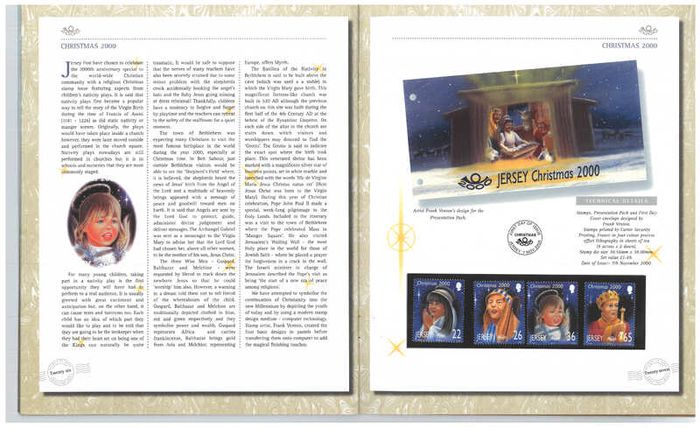 2000 Jersey (Channel Islands) Stamp Year Book (softback) issued by Jersey Post with 16 images of contents