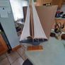 Large Wooden Sailboat 52 cm. tall. Image 10