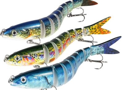 Crankbaits Set Fishing VIB Lures Kit Minnow Crankbaits Topwater Floating Lures Life-Like Swimming Swimbait for Trout Bass Perch Pike with Tackle Box 3pcs/Pack