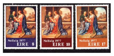 1977 Ireland Christmas "The Holy Family" by Giorgione Commemorative Stamps Mint Never Hinged (MNH)