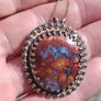 Native American Mid Century Sterling Silver Agate Pendant Image 9