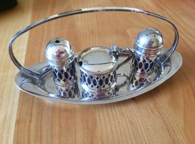 Plate silver condiment set