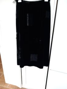 Laura Ashley Black Velvet Skirt 16