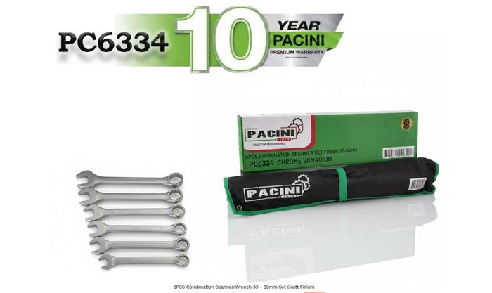 6PCS Combination Spanner/Wrench 33 - 50mm Set (Matt Finish)