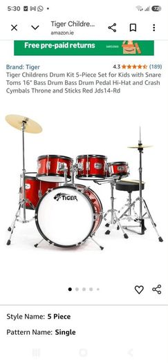 Tiger teenage drum kit