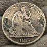 USA United States Silver 1876 CC Seated Liberty Half Dollar Image 3