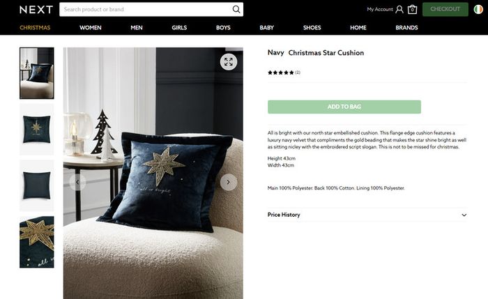 Navy Christmas Cushion