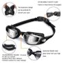 Swimming Goggles Adult Mens Children - Mirror Swim Goggles Anti Fog with UV Protection No Leaking with Nose Clip and Earplugs, Designed for Mens Womens Kids Image 5