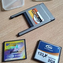 Two CompactFlash Cards & Adapter