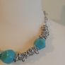 DesignSix London Grange Necklace New With Tags Turquoise Stones On Silver Tone Chain Image 3