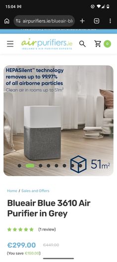 Blueair Blue 3610 Air Purifier