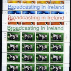 2001 Ireland Broadcasting in Ireland (celebrating television & radio) Commemorative Stamps Sheetlet Plate 1A1A1A1A Mint Never Hinged (MNH)