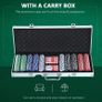 500PCs Poker Chip Set Casino Games 2 Card Decks, Dealer Button, Dice w/Lockable Aluminum Case Image 4