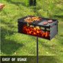 25x17 Inch Charcoal Grill Heavy Duty BBQ Single Post w/ Cooking Grate Adjustable Park-Style Camping Outdoor Image 3