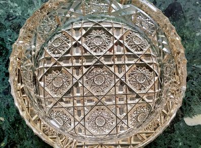 Vintage hobstar cut crystal ashtray