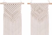 2pcs Macrame Wall Hanging Handmade Woven Tapestry, Boho Wall Decor Art Home Decoration (25cm W x 42cm L)