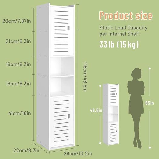 Bathroom Cabinet Floor Standing Waterproof Storage