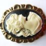 Vintage Blue Cameo Brooch Image 3