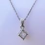 Sterling Silver Princess Cubic Zirconia Solitaire Pendant Necklace (L18" - 2,56g) Image 5