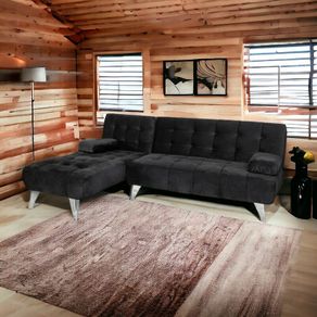 New black corner sofa bed 198cms