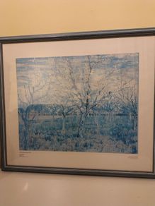 Large framed print of "The Pink Orchard" by van Gogh