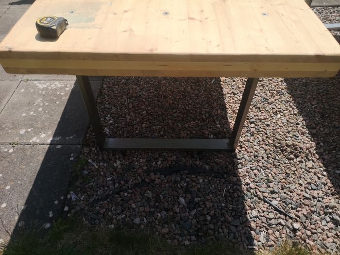 Solid work table 59 inch by 42 and 2nd table 79 inch by 42