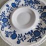 Staffordshire Blue Onion Orphan Saucer Made in England By KENSINGTON  Vintage Blue Ironstone AS NIGHT LITE CANDLE HOLDER. Image 5