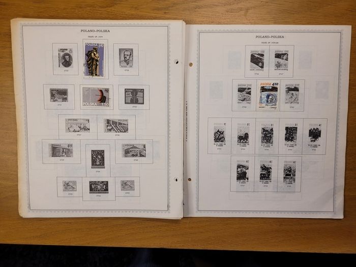 Poland 1946 -1983  Minkus Stamp album pages partially filled