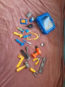 Children play tool kit toys