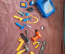 Children play tool kit toys