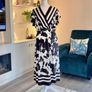 Brand New Virgo Boutique Cow Print Striped Midi Dress - Size XL (UK 14-16 / EU 42-44) Image 5
