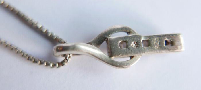 Vintage Sterling Silver 925 Drop Pendant Necklace length 18" - 4,5g