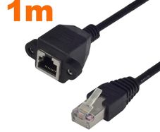 RJ45 Cat5e Male to Female Screw Panel Mount Cable Ethernet LAN Network Extension