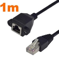 RJ45 Cat5e Male to Female Screw Panel Mount Cable Ethernet LAN Network Extension