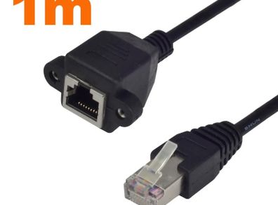 RJ45 Cat5e Male to Female Screw Panel Mount Cable Ethernet LAN Network Extension
