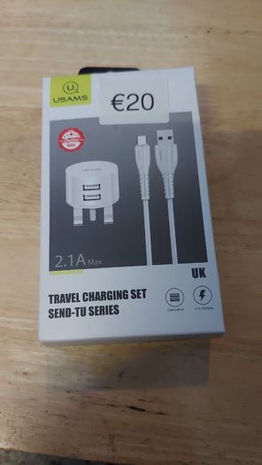 USAMS Dual Ports USB Charger + Type-C Data Sync Charging
